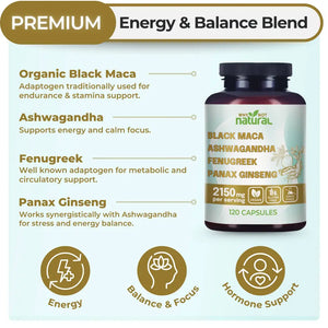 4-in-1 Organic Black Maca Root - Supplements