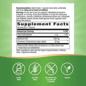 Berberine w/ Cinnamon Capsules - Supplements
