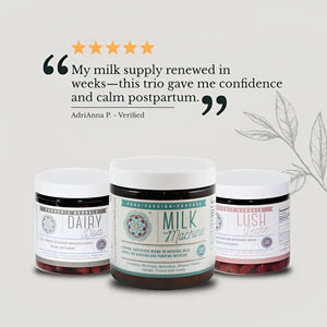 Breastmilk Boost Trio - Increase Milk Supply The contains Dairy Diva Lush Leche and Machine capsules. These herbal