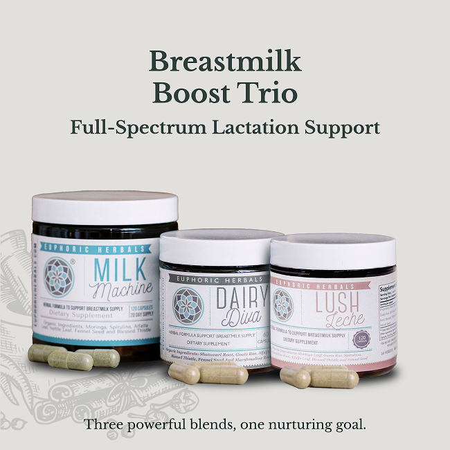 Breastmilk Boost Trio - Increase Milk Supply milk naturally with premium breastfeeding herbal supplements and teas.