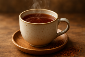 create a cup of herbal rooibos tea