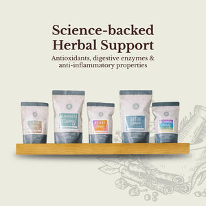 Detox Herbal Tea - supports natural body processes. Burdock root and dandelion leaf aid liver health. This offers