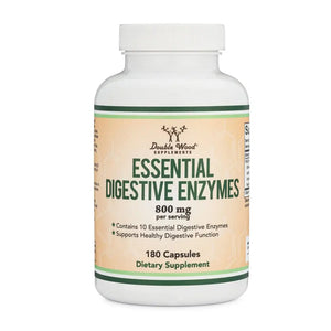 Digestive Enzymes - Apothecary Double Wood Supplements provide 800 mg per serving. These 180 capsules help break down