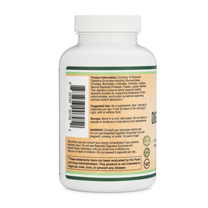 Digestive Enzymes - Apothecary Double Wood Supplements provide 800 mg per serving. These 180 capsules help break down