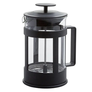 French Press Tea Infuser - Apothecary This black features a clear glass carafe and plastic handle. It brews loose leaf