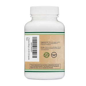 L-Theanine - Apothecary Double Wood Supplements capsules provide 200mg of amino acids per serving. This formula
