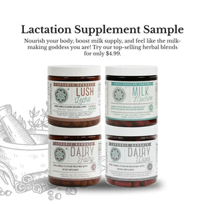 Lactation Supplement Sample - Apothecary samples include sixty capsules of herbal blends. These formulas contain key