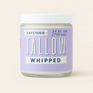 Lavender Whipped Tallow Moisturizer | Natural Beef Lotion - Apothecary whipped tallow contains pure beef and lavender.