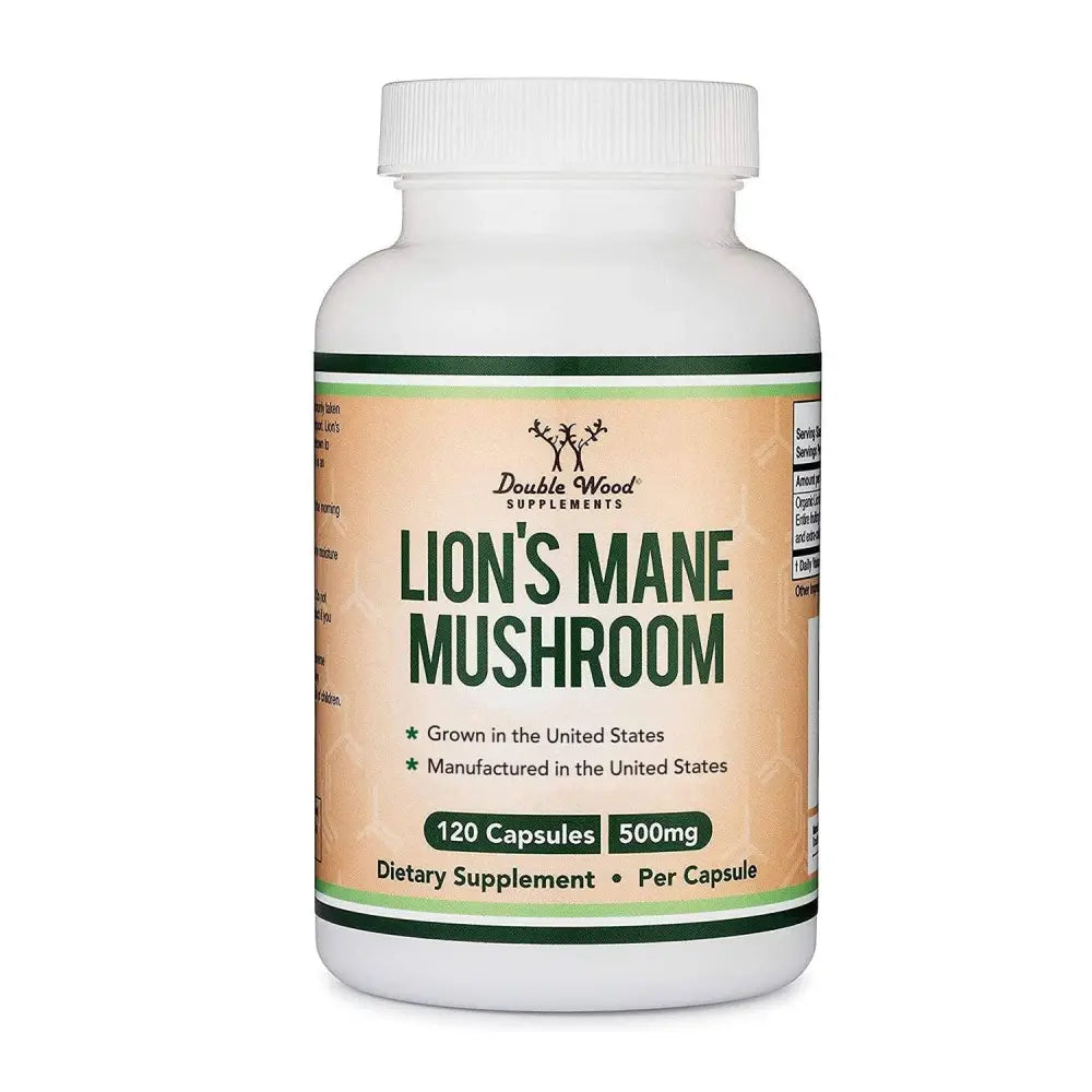 Lion’s Mane Mushroom - Supplements mane mushroom supplements by Double Wood support brain health and cognitive