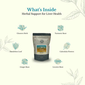 Lymph Love Herbal Tea - TEA tea supports lymphatic drainage. This blend contains cleavers herb dandelion leaf turmeric
