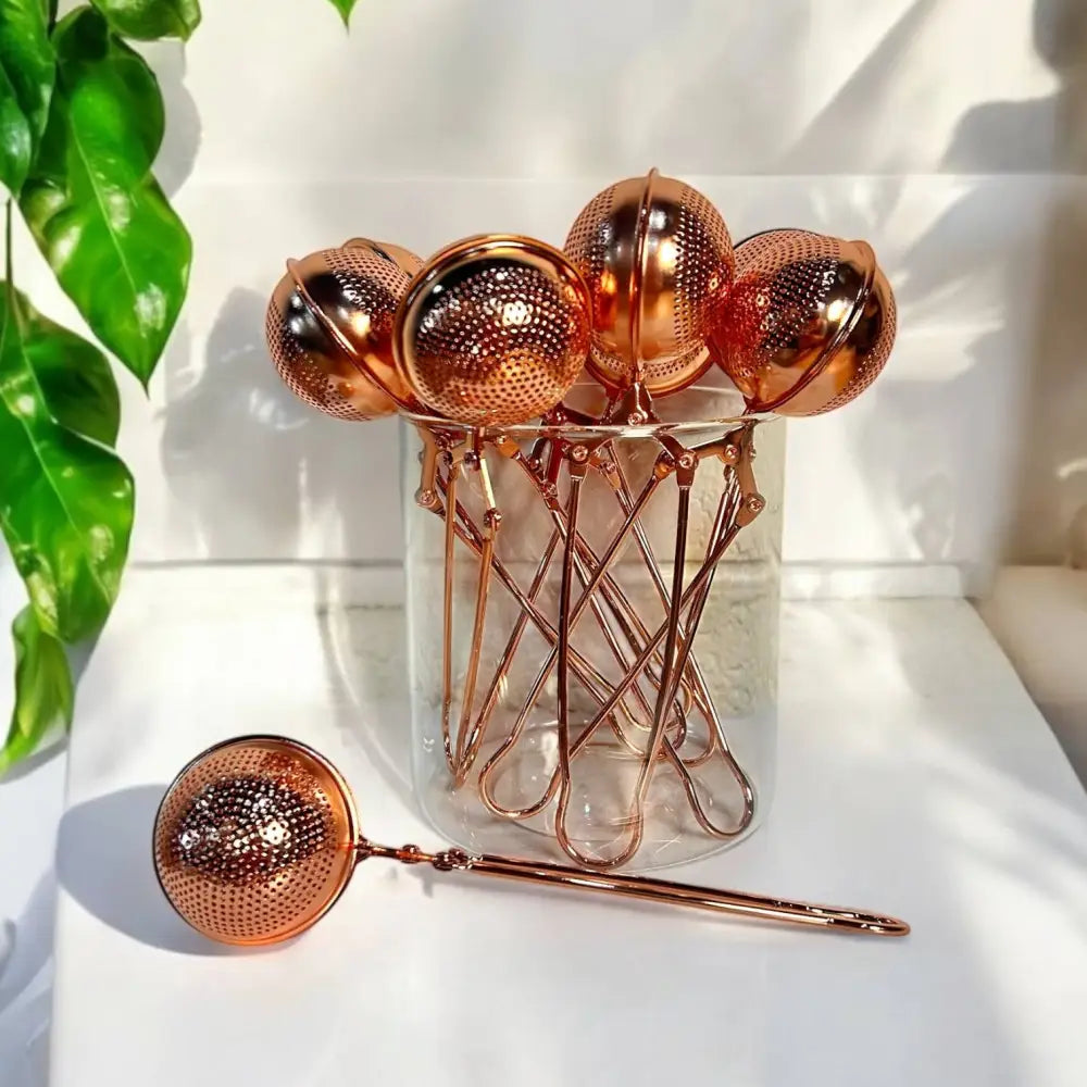 Rose Gold Stainless Steel Tea Steeper - Apothecary This rose gold stainless steel tea steeper filters loose leaves