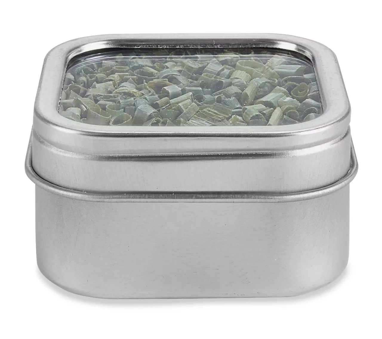 Square Metal Tea Tin w/ Window - Small - Apothecary