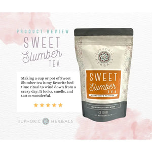 Sweet Slumber Tea - Family blends organic chamomile flowers and oat straw leaf. This infusion supports nightly routines