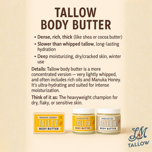 Tallow Body Butter – Unscented Grass-Fed Moisturizer - Apothecary