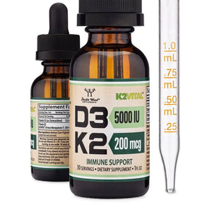 Vitamin D3 + K2 Liquid Drops - Apothecary provide immune support and bone health. This United States supplement