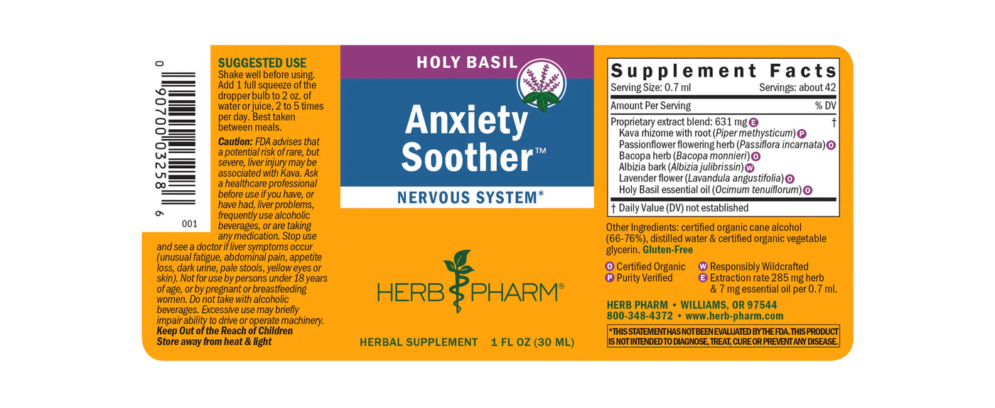 Anxiety soother- Holy Basil Nervous System Formula