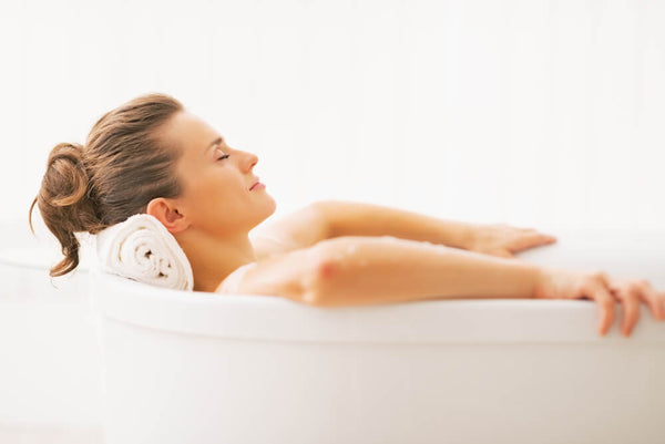woman in herbal bath