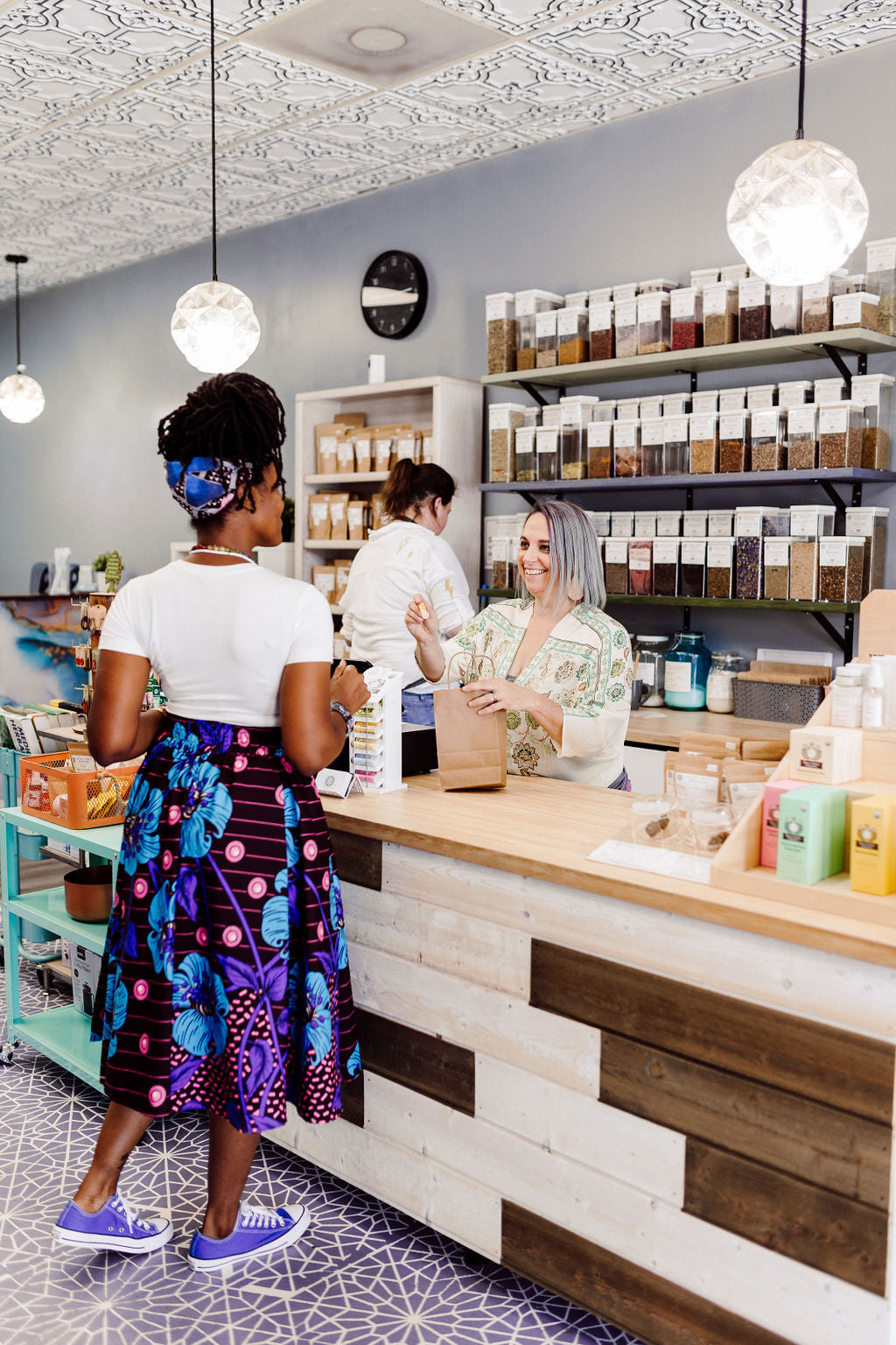 Cindy Collins in the Euphoric Herbals apothecary
