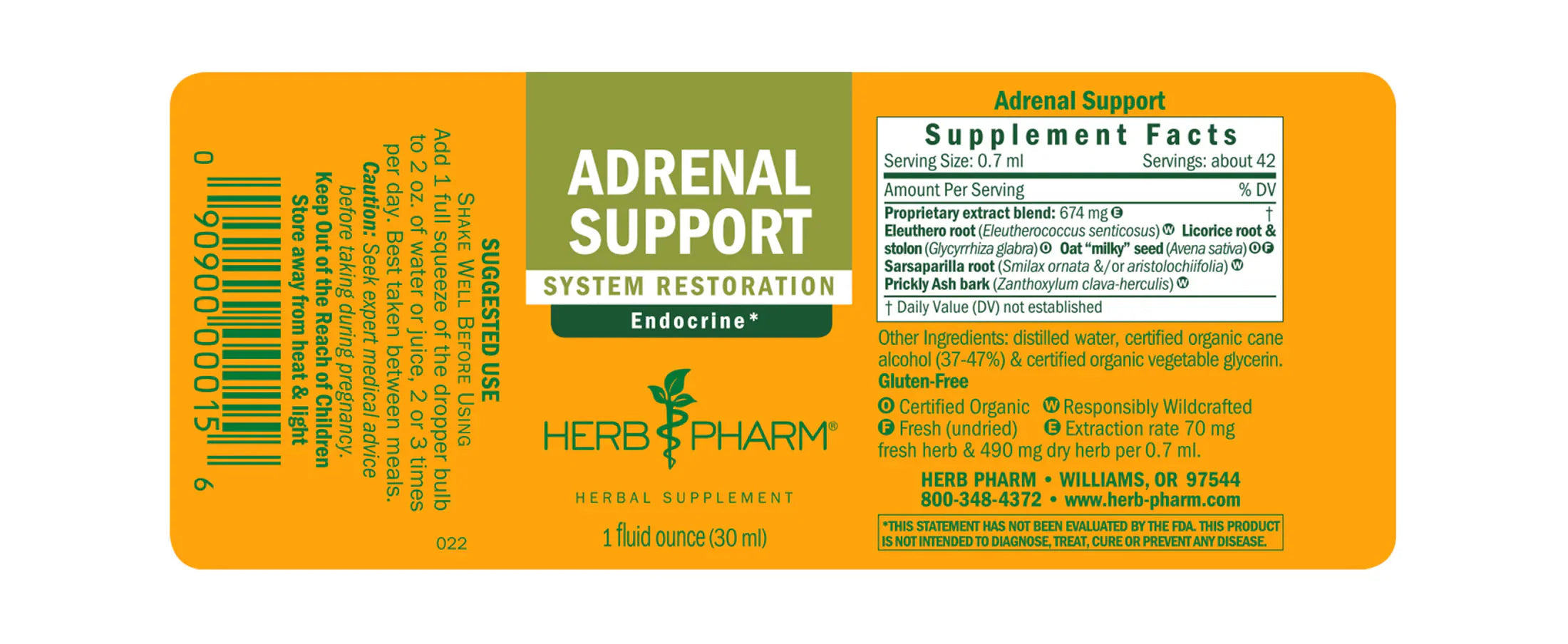 Adrenal Support Extract - Family Herbal compound formula for stress and fatigue.
