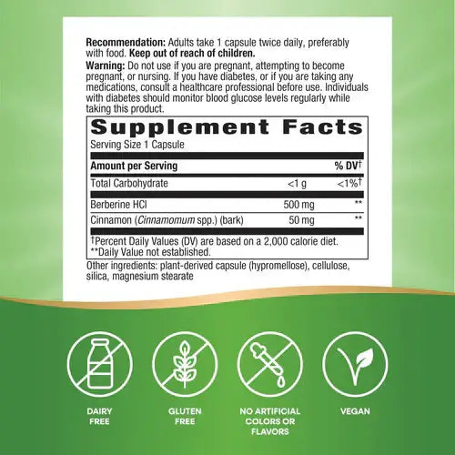 Berberine w/ Cinnamon Capsules - Supplements