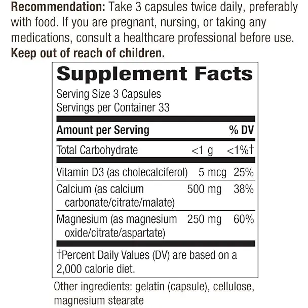 Calcium-Magnesium-Vitamin D Capsules - Supplements