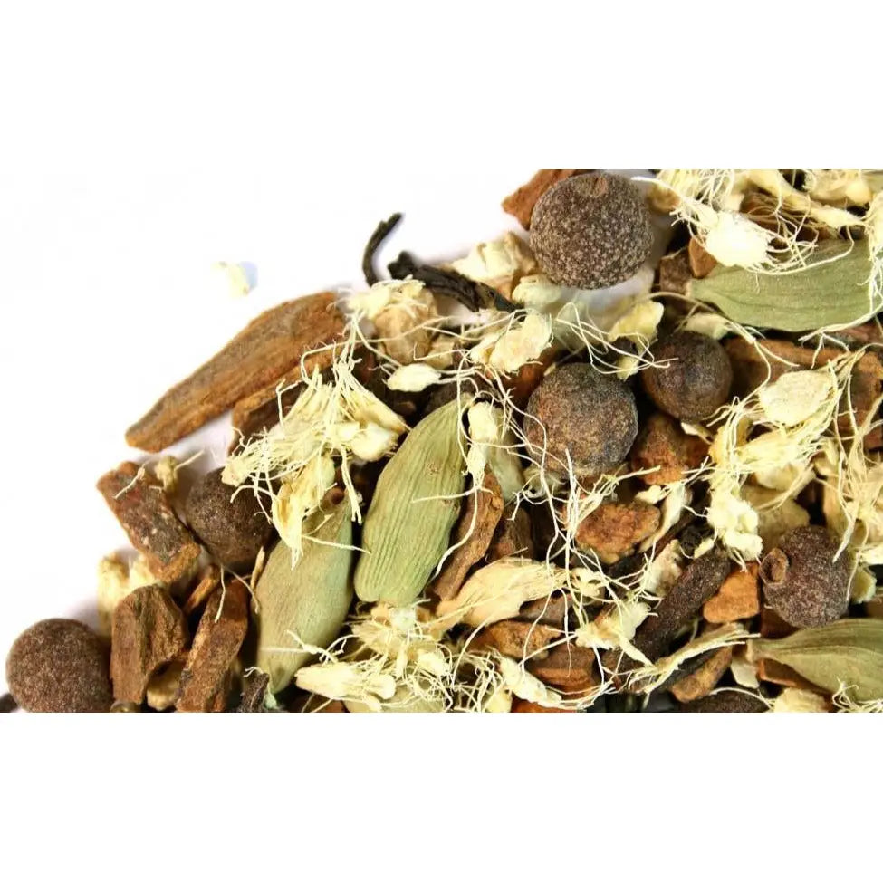 Chai Tea - Black This traditional chai tea blend features robust black with whole cloves green cardamom pods cinnamon