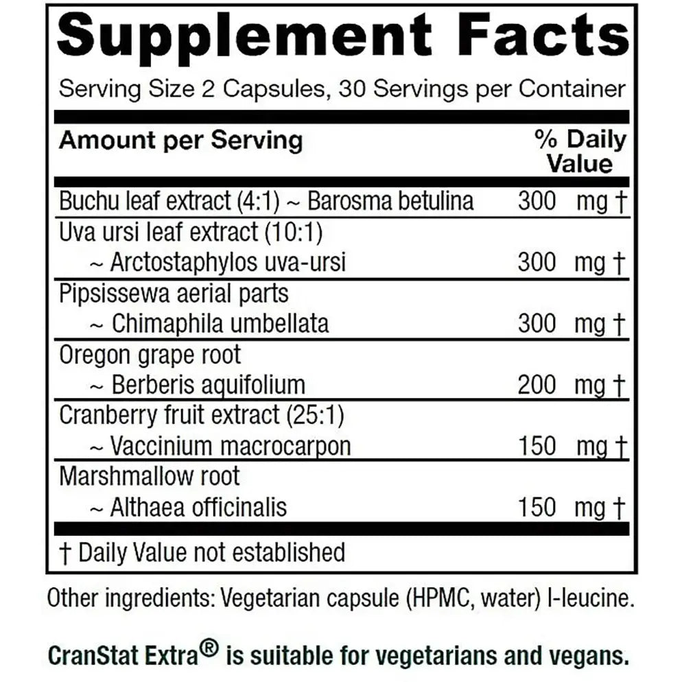 Cranstat Extra - Supplements by Vitamica supports a healthy bladder. This formula contains cranberry oregon grape uva
