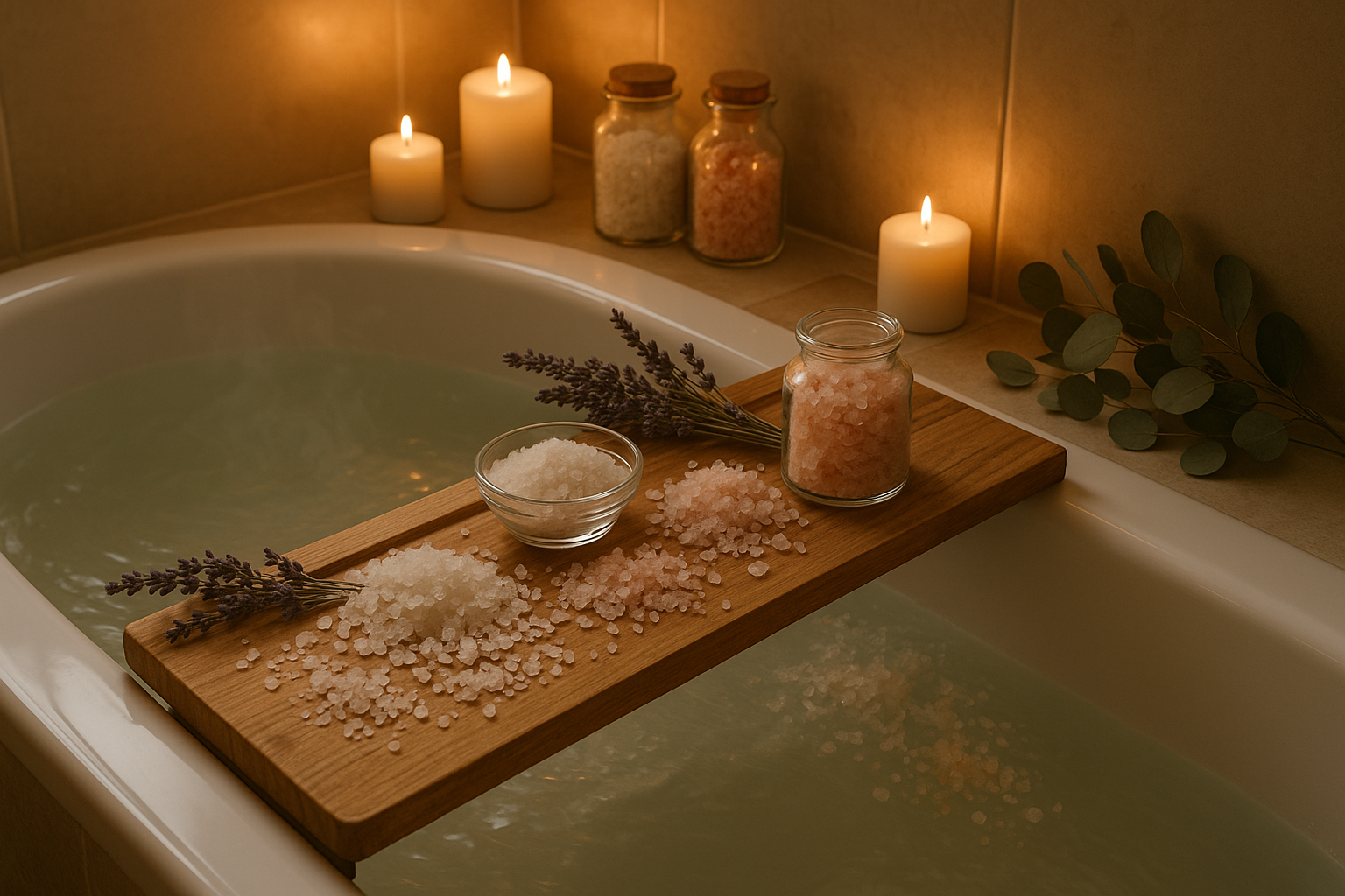CREATE AN IMAGE OF A BATH AND MAGNESIUM SALTS
