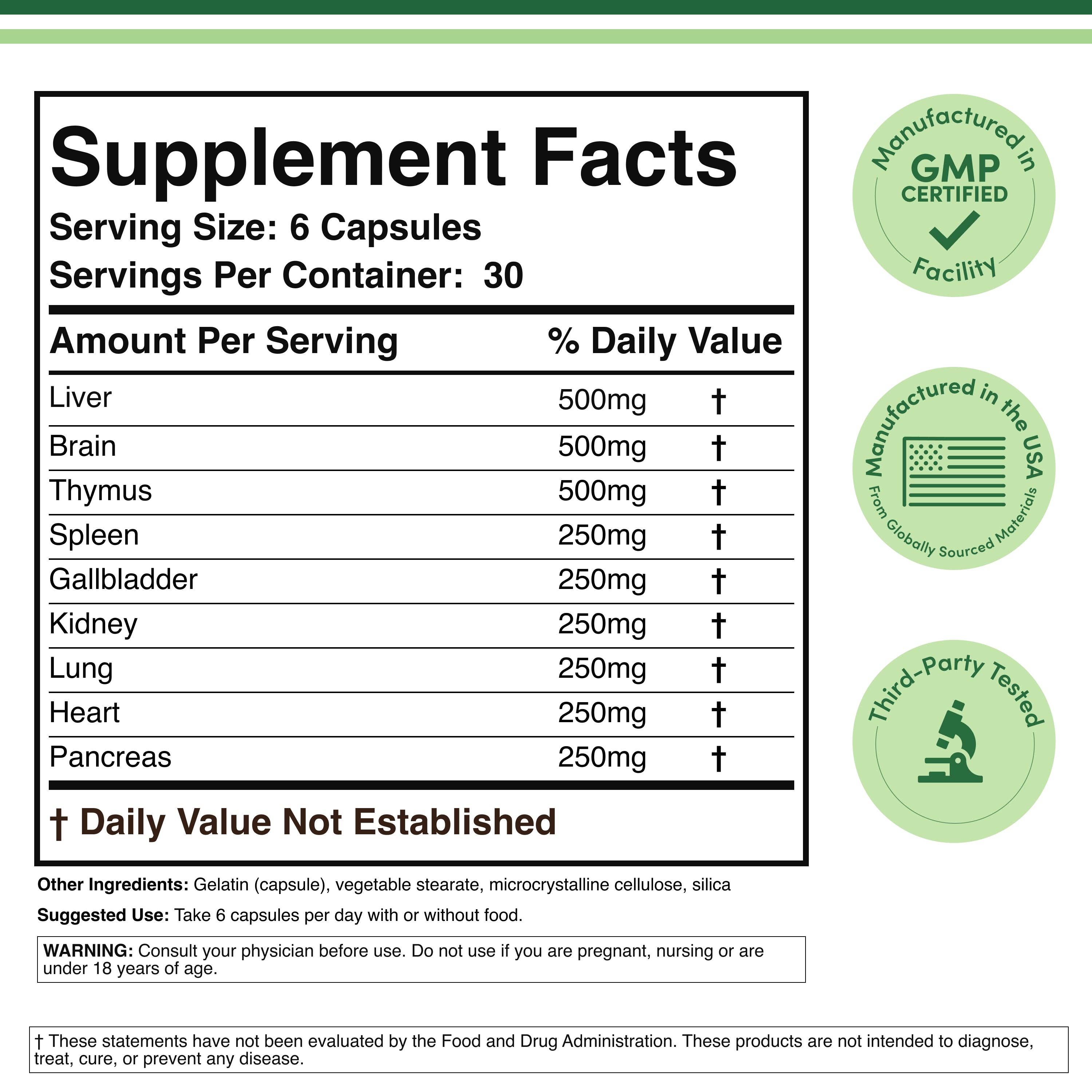 Grass-Fed Beef Organ Supplement - Apothecary