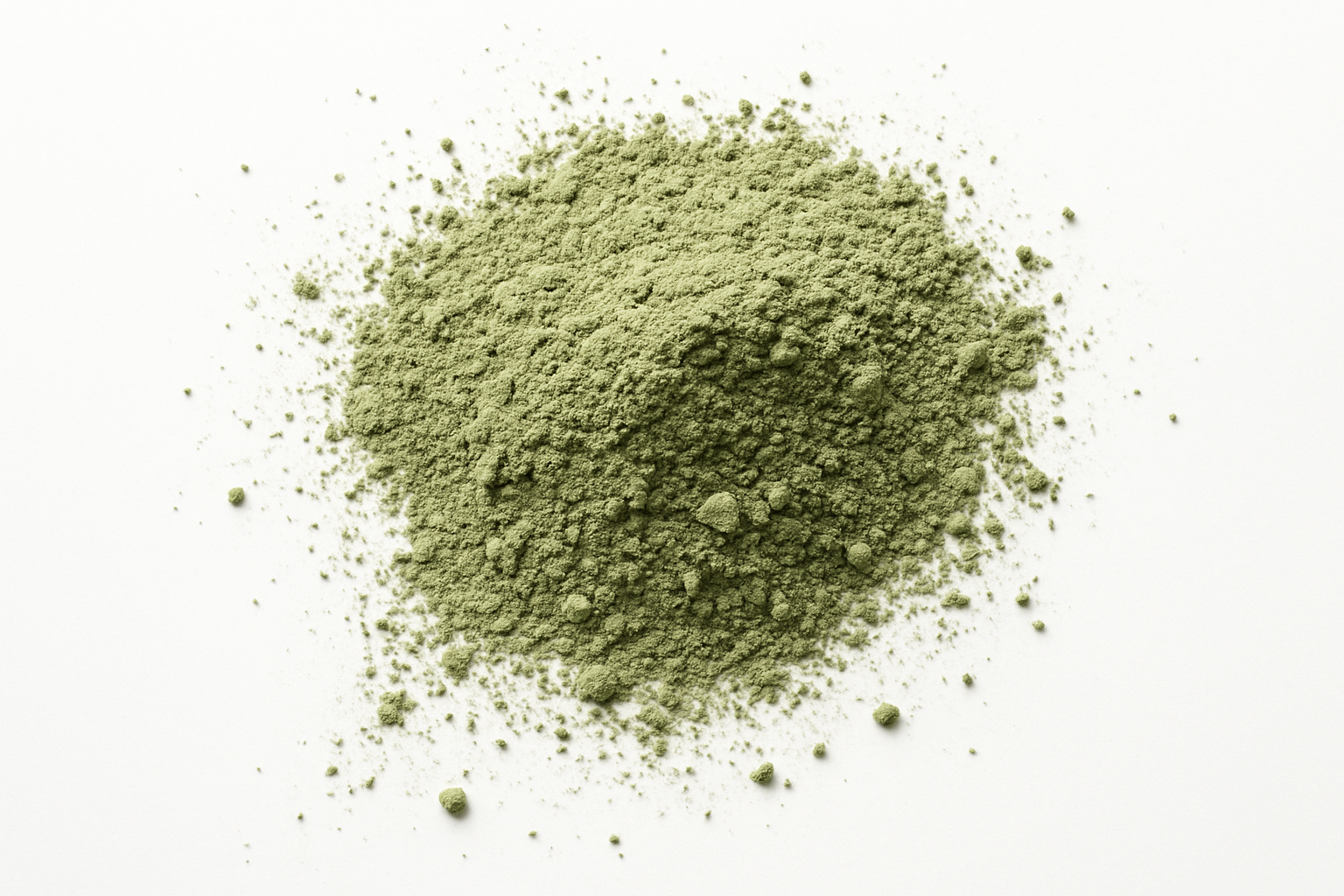Green Clay Powder loose on white background