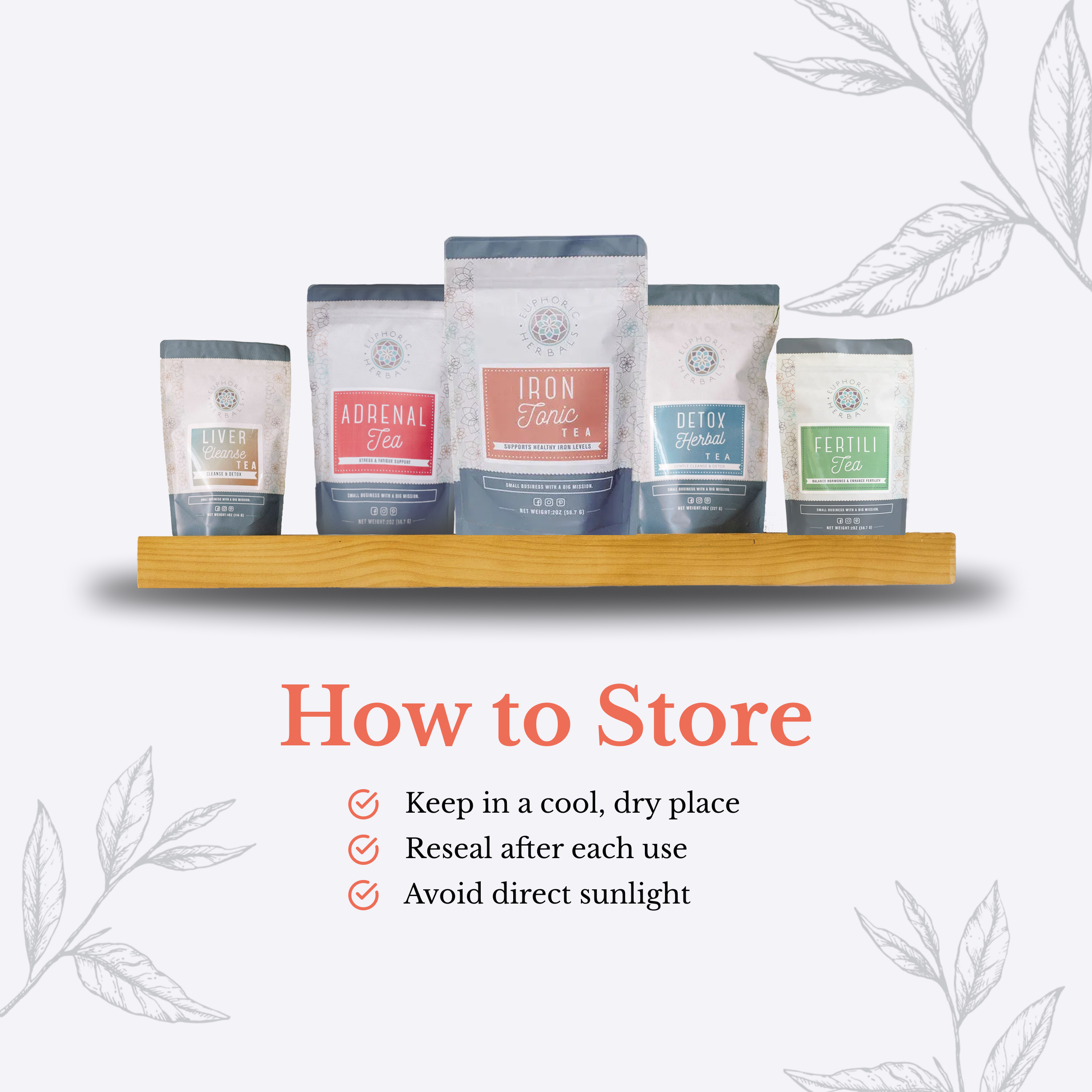 Iron Tonic Herbal Tea - Pregnancy tea by Euphoric Herbals a nourishing formula to restore & boost low iron levels.
