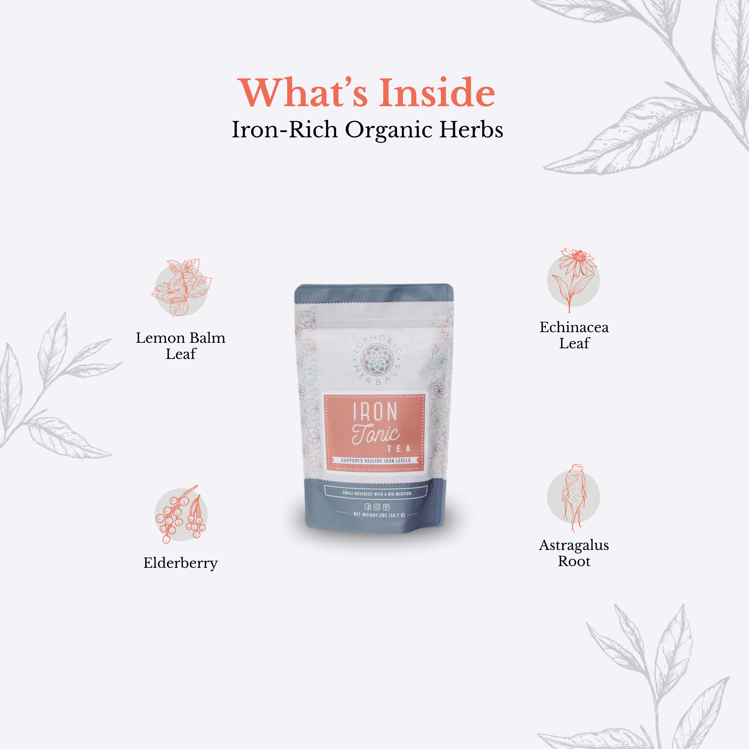 Iron Tonic Herbal Tea - Pregnancy tea by Euphoric Herbals a nourishing formula to restore & boost low iron levels.