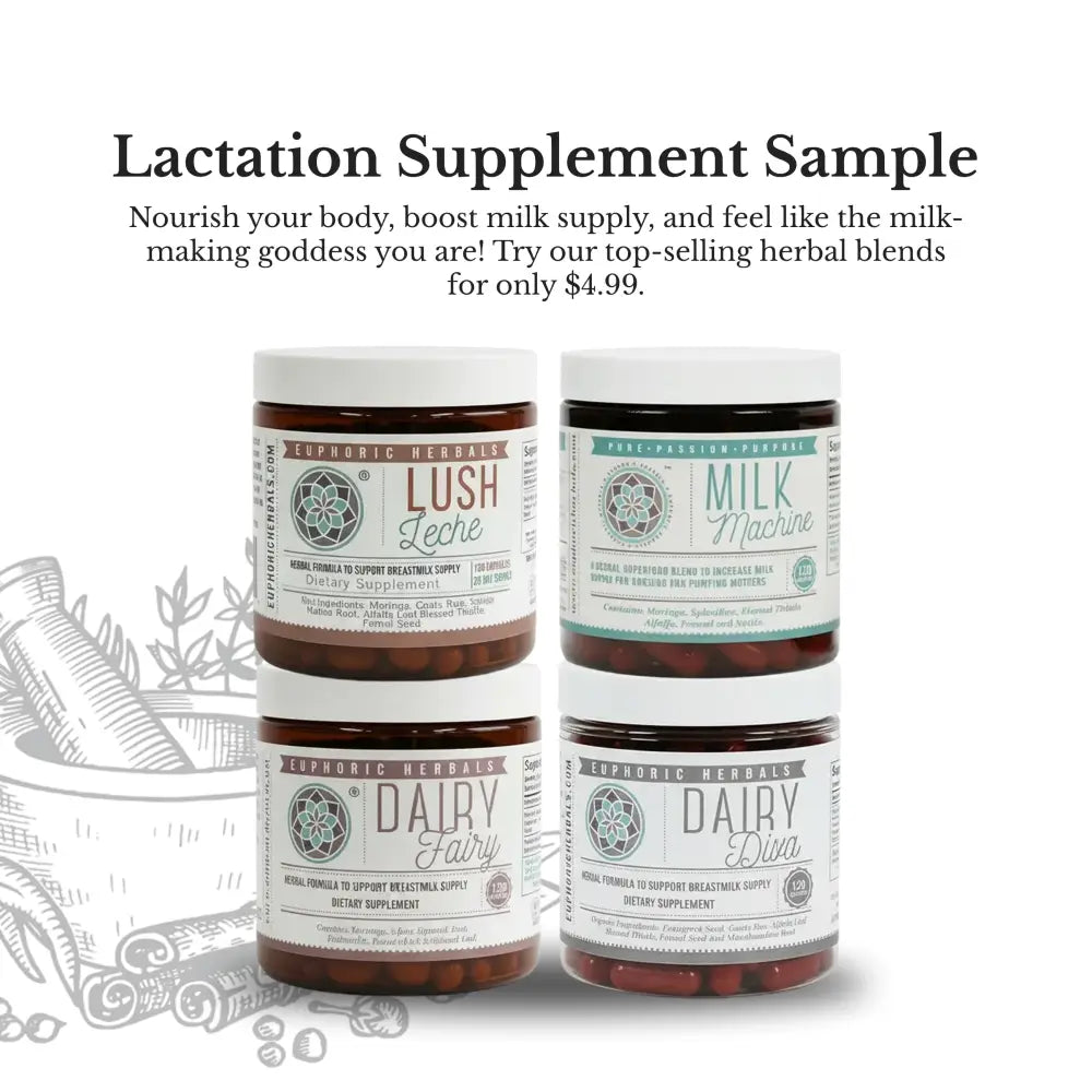 Lactation Supplement Sample - Apothecary samples include sixty capsules of herbal blends. These formulas contain key