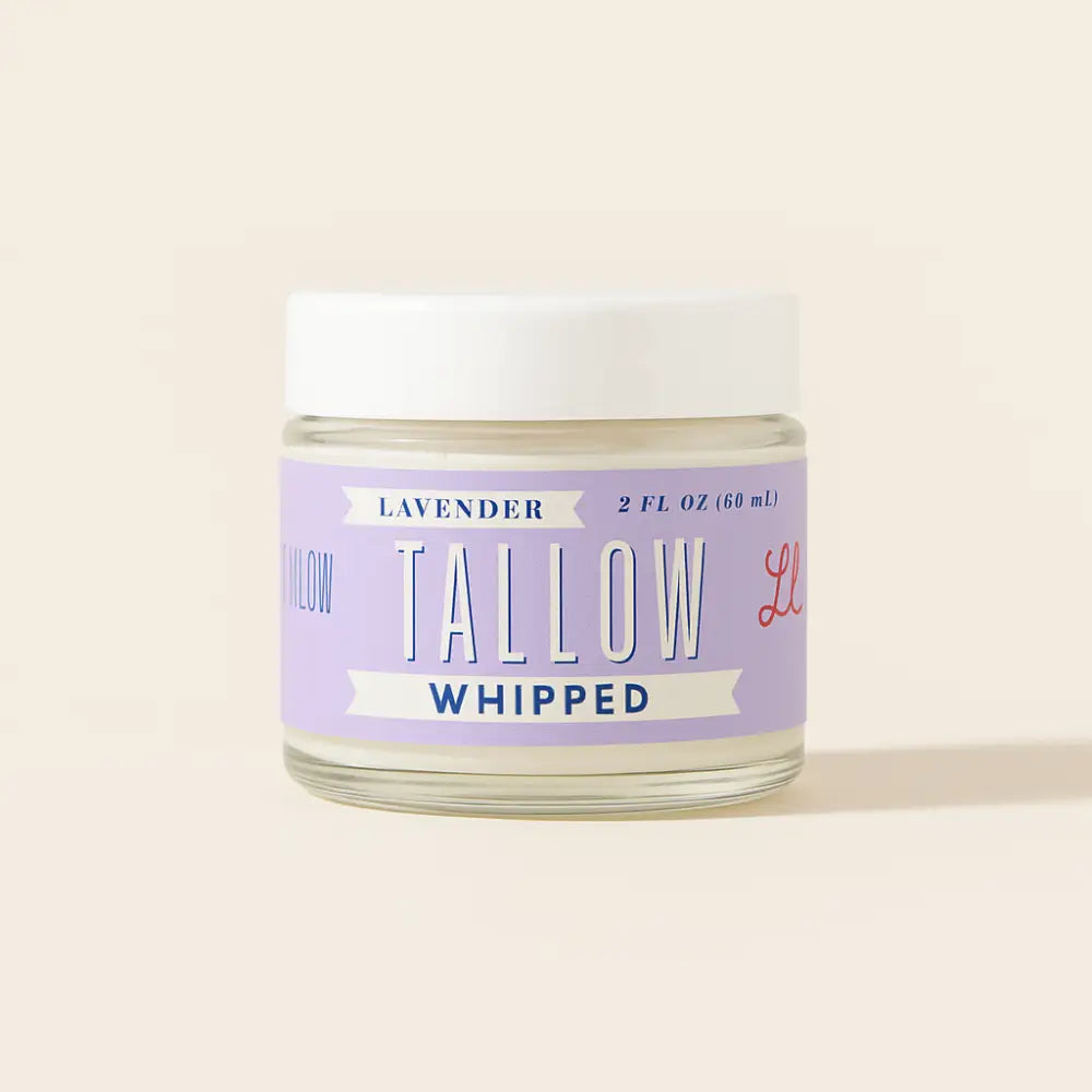 Lavender Whipped Tallow Moisturizer | Natural Beef Lotion - Apothecary whipped tallow contains pure beef and lavender.