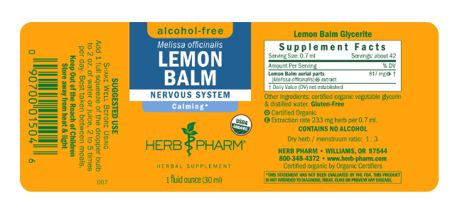 Lemon Balm Extract - Alcohol Free - Apothecary