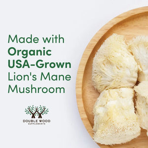 Lion’s Mane Mushroom - Supplements mane mushroom supplements by Double Wood support brain health and cognitive