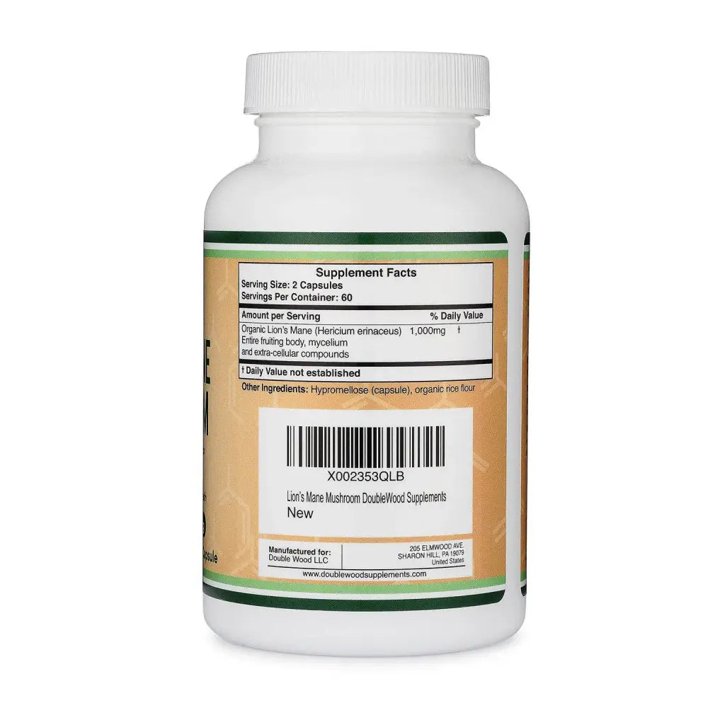 Lion’s Mane Mushroom - Supplements mane mushroom supplements by Double Wood support brain health and cognitive