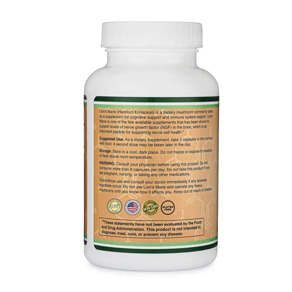 Lion’s Mane Mushroom - Supplements mane mushroom supplements by Double Wood support brain health and cognitive