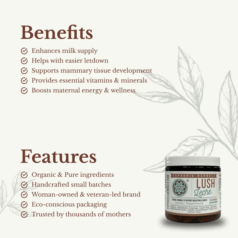 Lush Leche - Breastfeeding Supplement - Increase Milk Supply Boost naturally with premium herbal supplements.