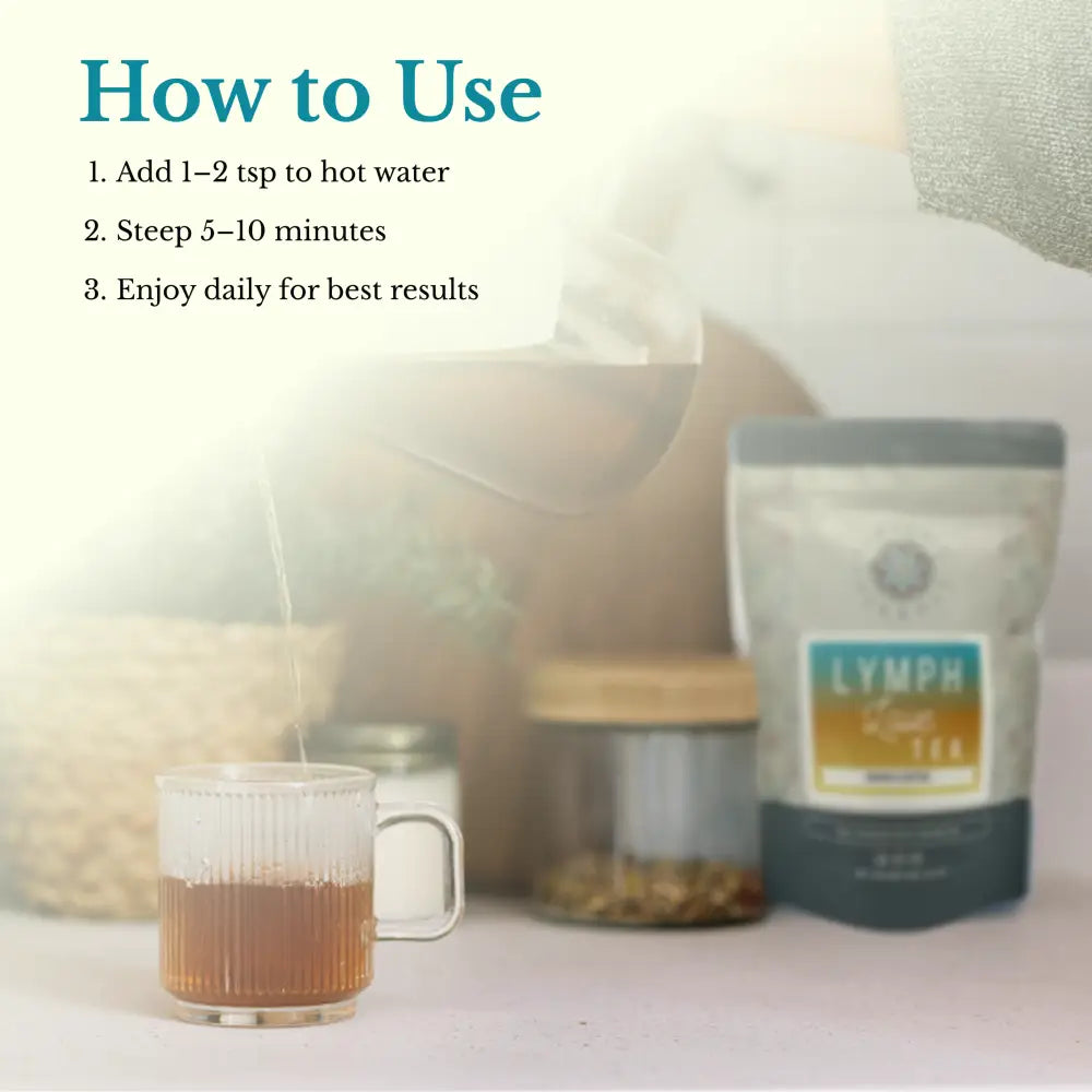 Lymph Love Herbal Tea - TEA tea supports lymphatic drainage. This blend contains cleavers herb dandelion leaf turmeric