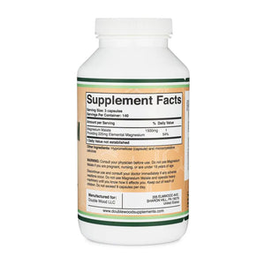 Magnesium Malate - Apothecary Double Wood provides 1500 mg per serving with 420 capsules. This supplement combines