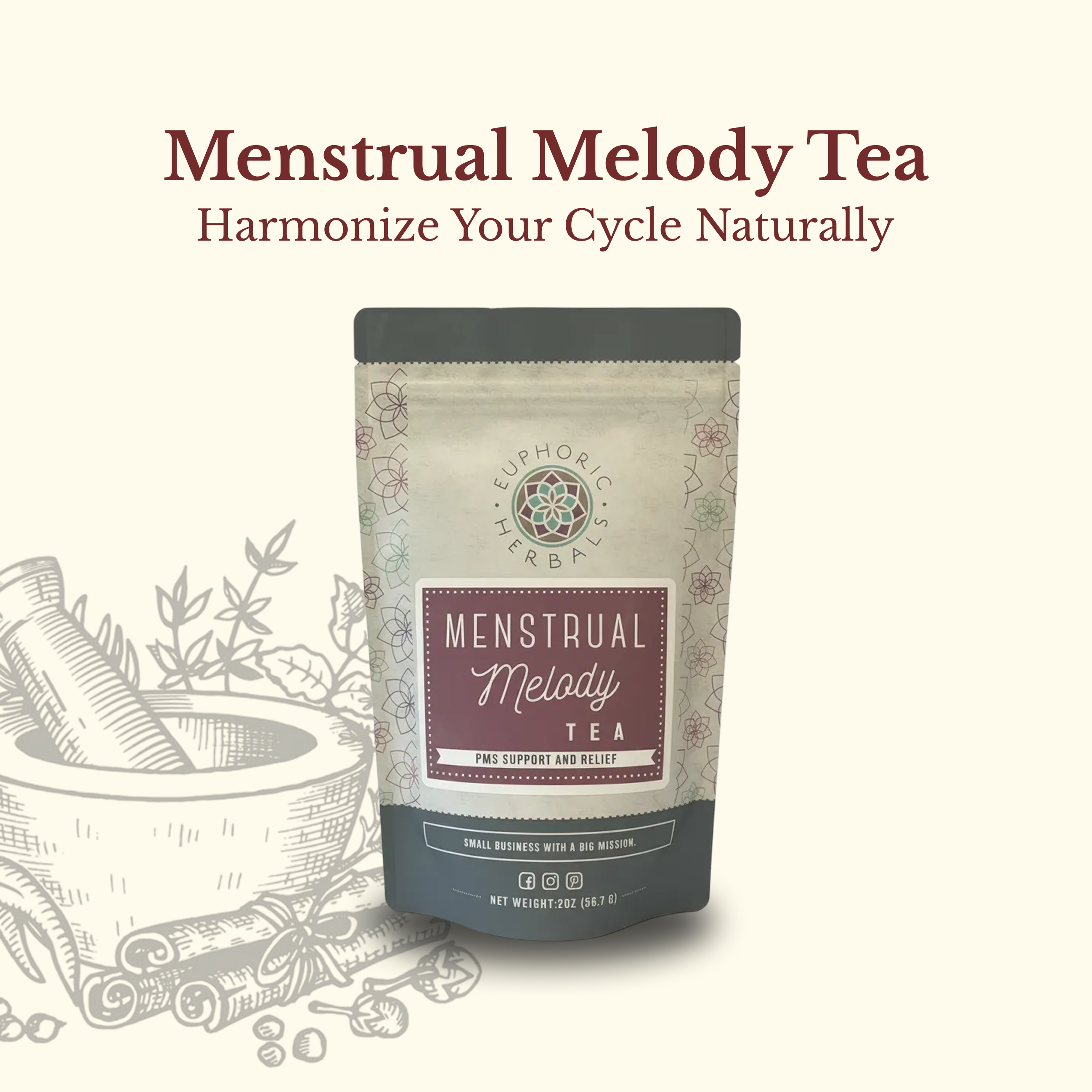Menstrual Melody Tea - Home page for Hormone Balance & PMS Relief! Our herbal blend aids in menstrual support hormone