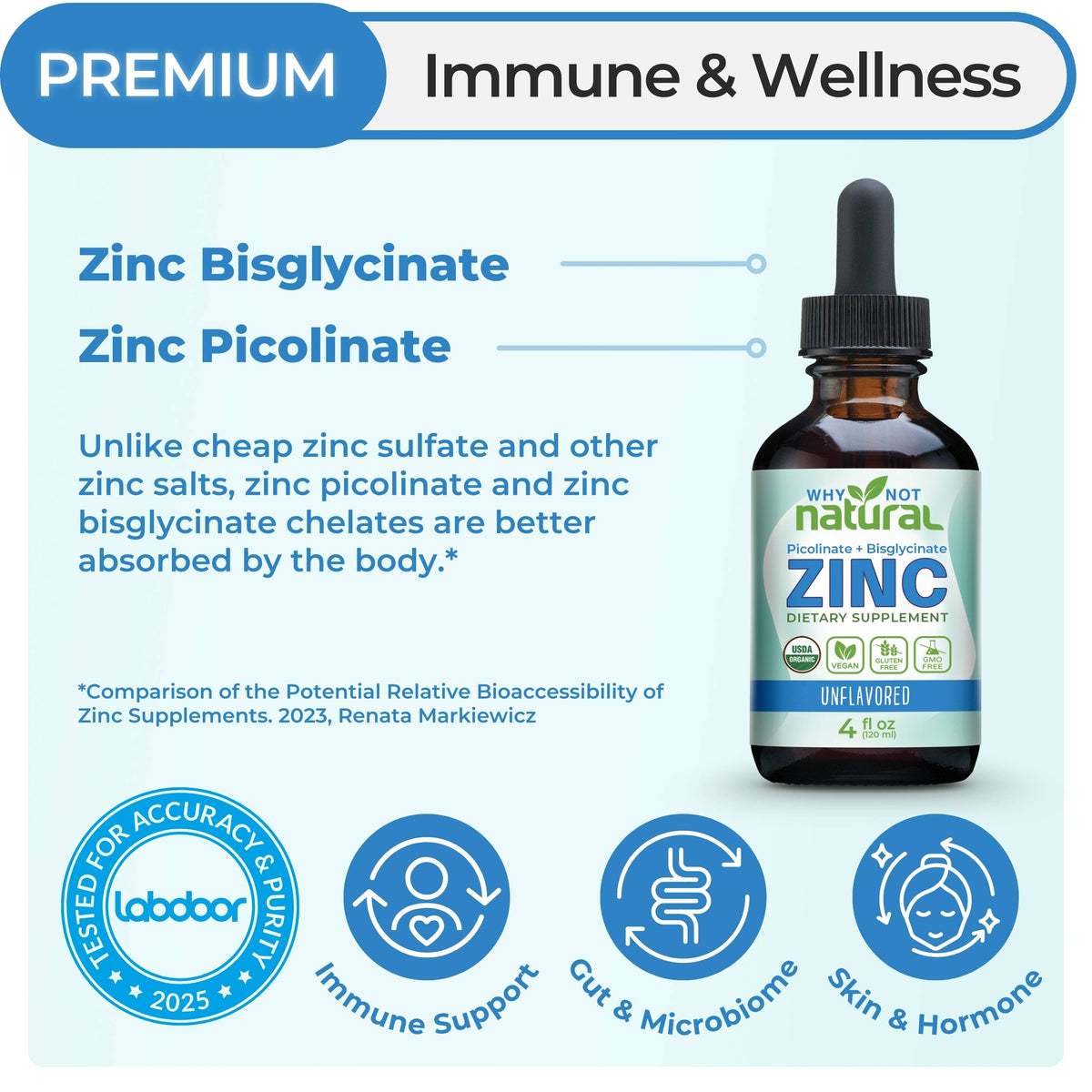 Organic Liquid Zinc Drops Supplement - Apothecary