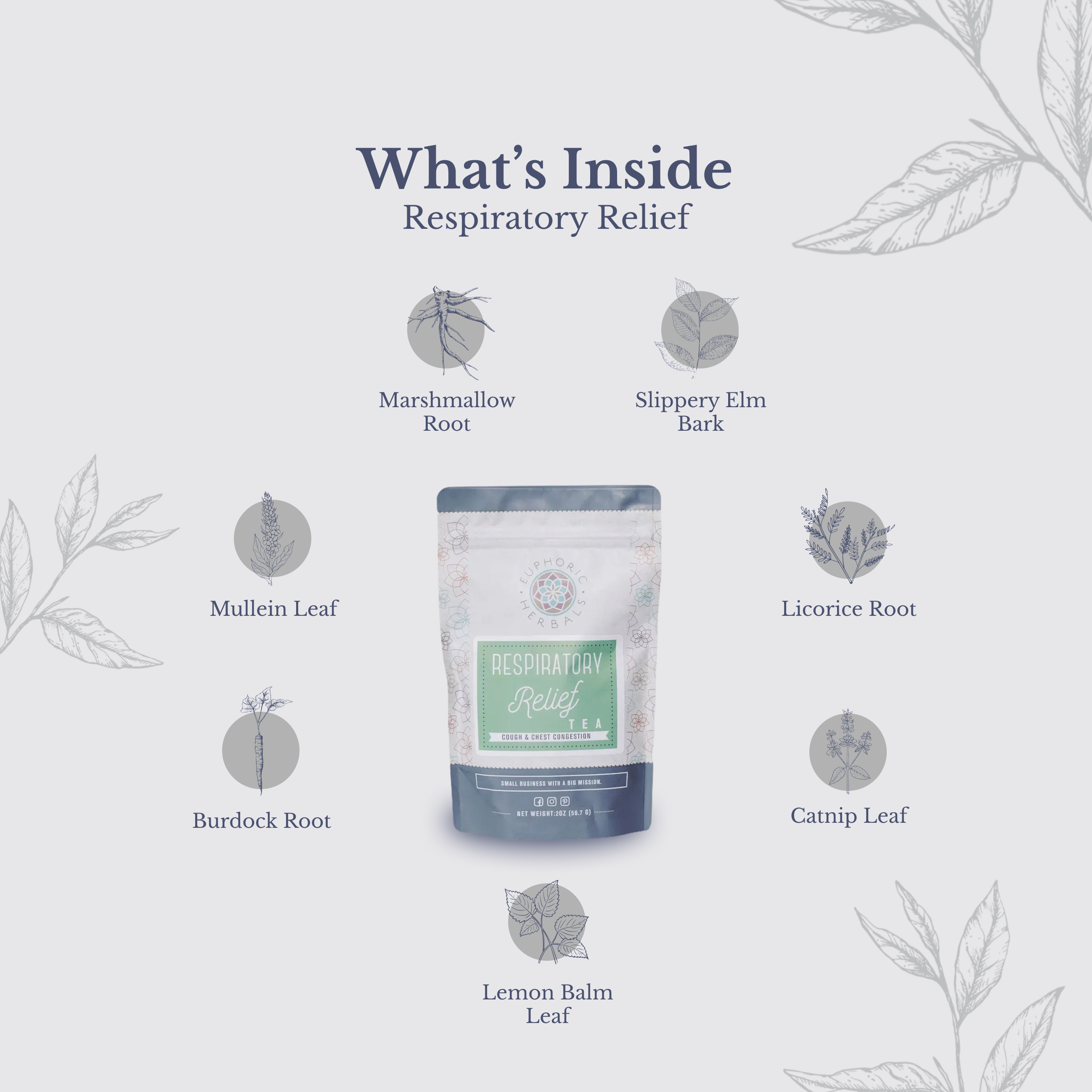 Respiratory Relief Tea - Family Organic herbal tea blend can be prepared as a or an syrup.