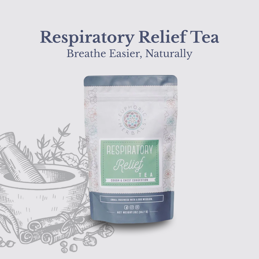 Respiratory Relief Tea - Family Organic herbal tea blend can be prepared as a or an syrup.