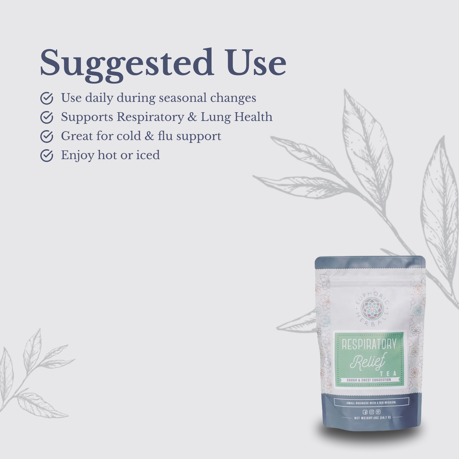 Respiratory Relief Tea - Family Organic herbal tea blend can be prepared as a or an syrup.