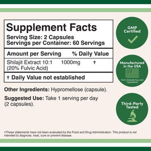 Shilajit Fulvic Acid Capsules - Apothecary