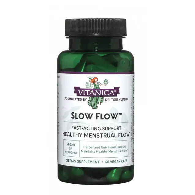Slow Flow - Supplements contains calcium ascorbate and aerial parts of herbs. This dietary supplement supports normal