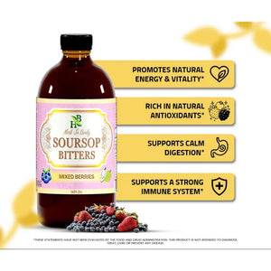 Soursop Bitters Mixed Berries - Apothecary contains elderberry blueberry and cranberry. This 16oz herbal formula uses