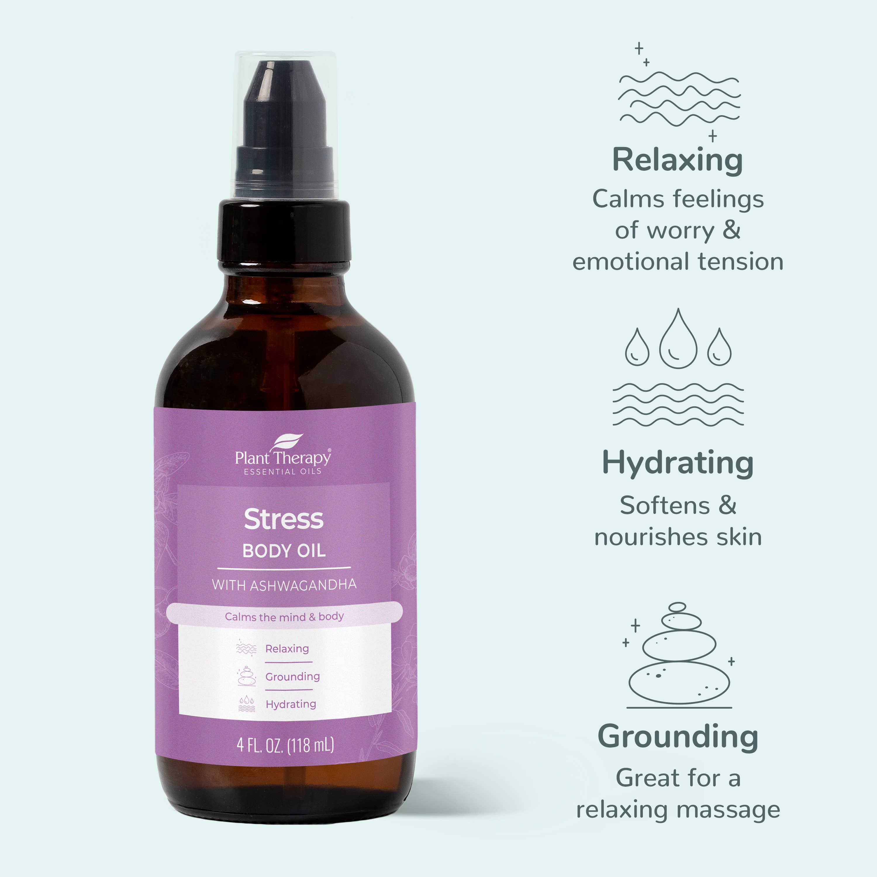 Stress Body Oil with Ashwagandha - Essential Oils